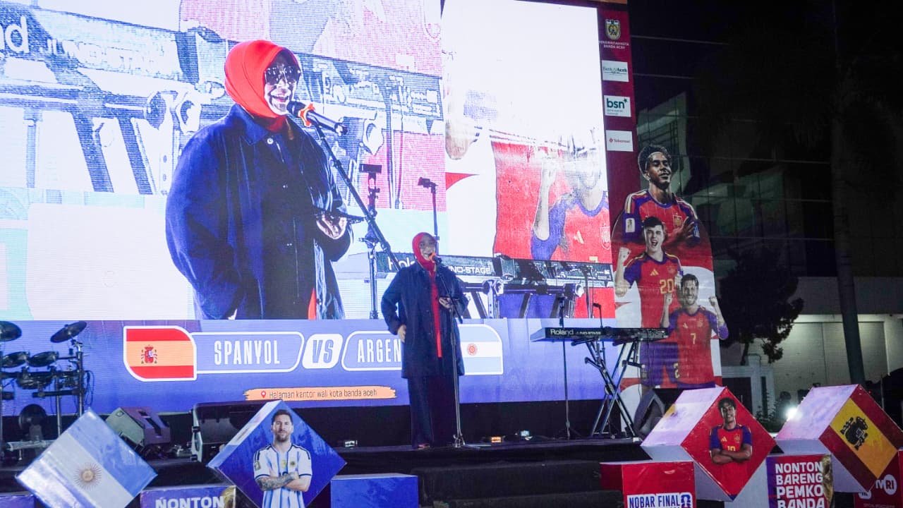 Ribuan Warga Padati Balai Kota Banda Aceh Nobar Final Piala Dunia